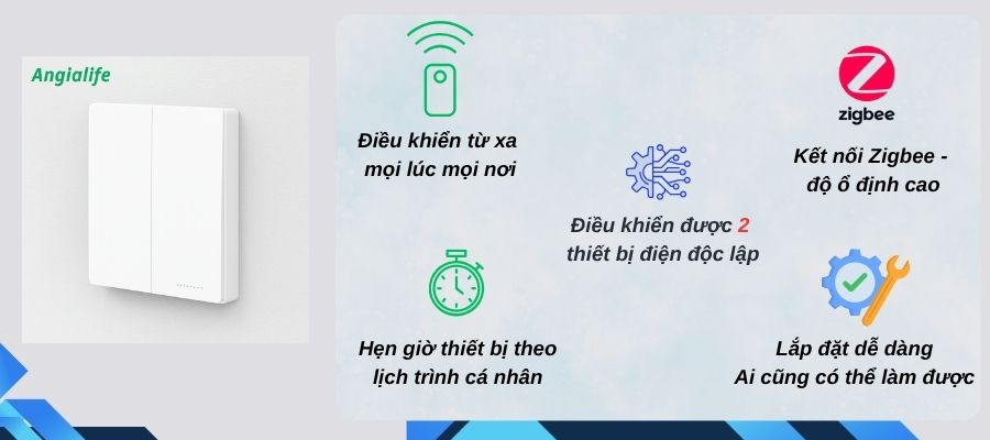 Tính năng của công tắc thông minh Angialife