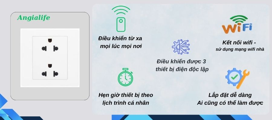 Ổ cắm thông minh, công nghệ Wifi 1 lỗ 1 Ổ cắm thông minh wifi