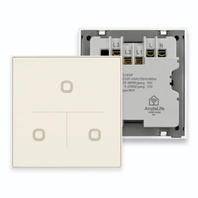 Công tắc thông minh WiFi NT 3 nút AnGiaLife mặt kính cảm ứng