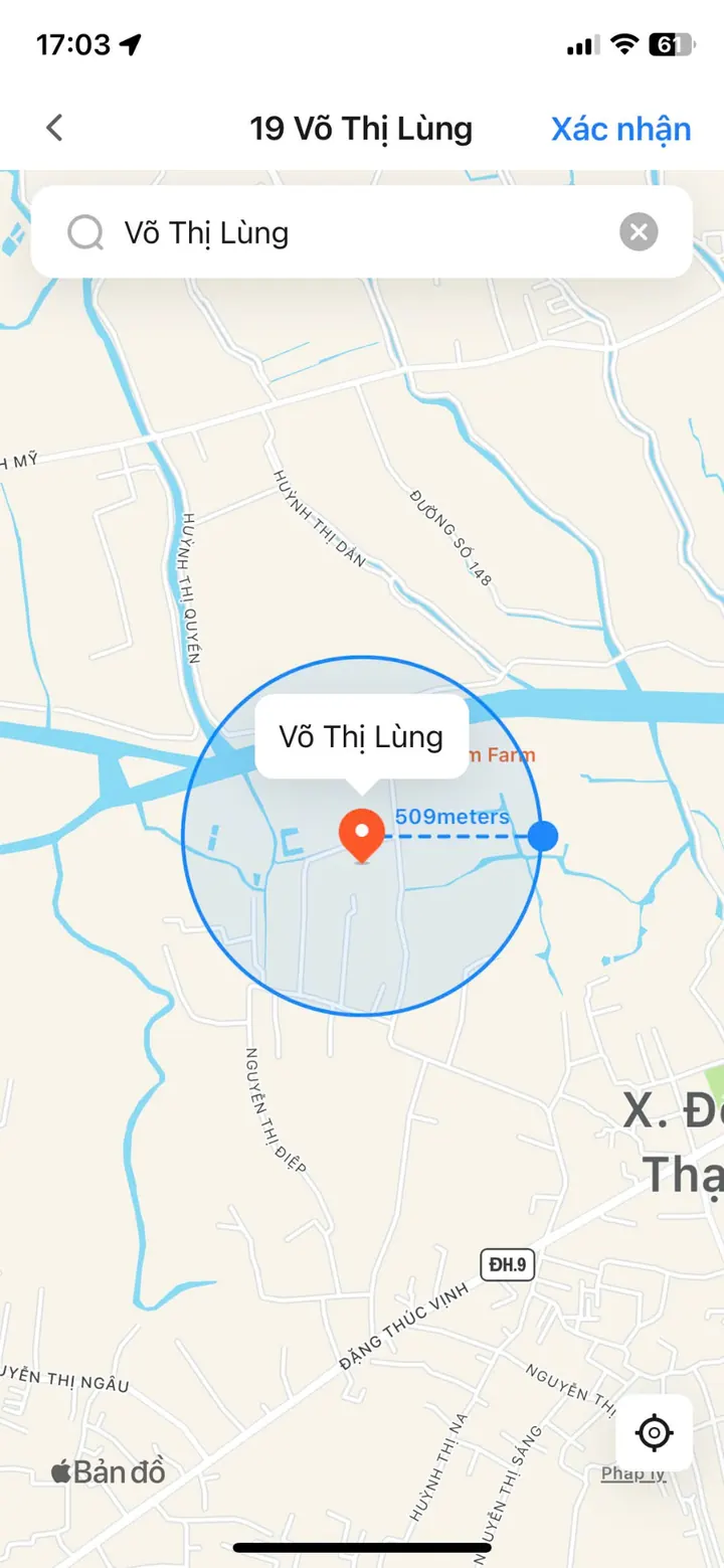 Đặt bán kính kích hoạt khoảng 500 mét quanh nhà cho phù hợp quãng đường về